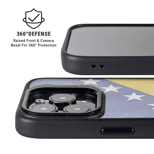 Bosnia and Herzegovina Flag Distressed iPhone 16 Pro Max Kickstand Case